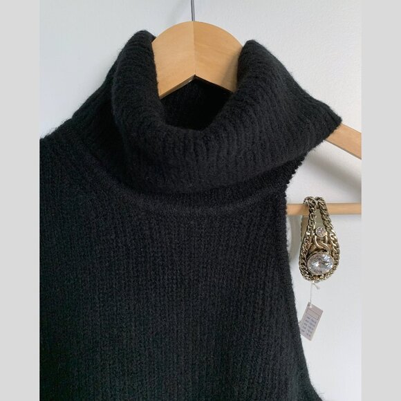 Gap One-Shoulder Turtleneck Sweater Medium Black - Picture 6 of 6